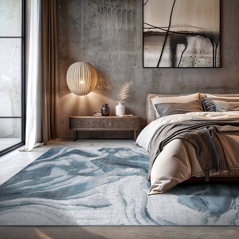World Rug Gallery Abstract Wave Contemporary Area Rug