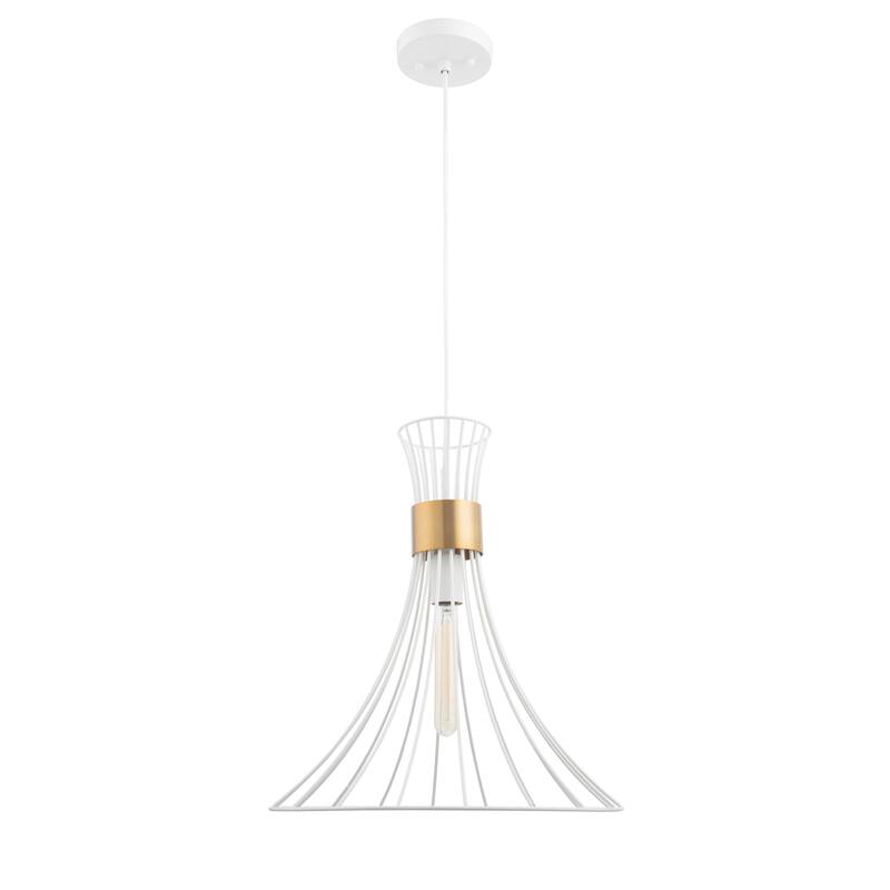 Brio Lighting Zenith White & Gold 1 Light Pendant Light