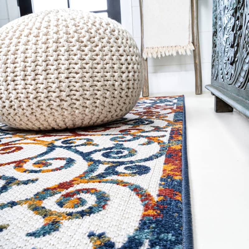 JONATHAN Y Cetara Scroll Trellis Indoor/Outdoor Area Rug