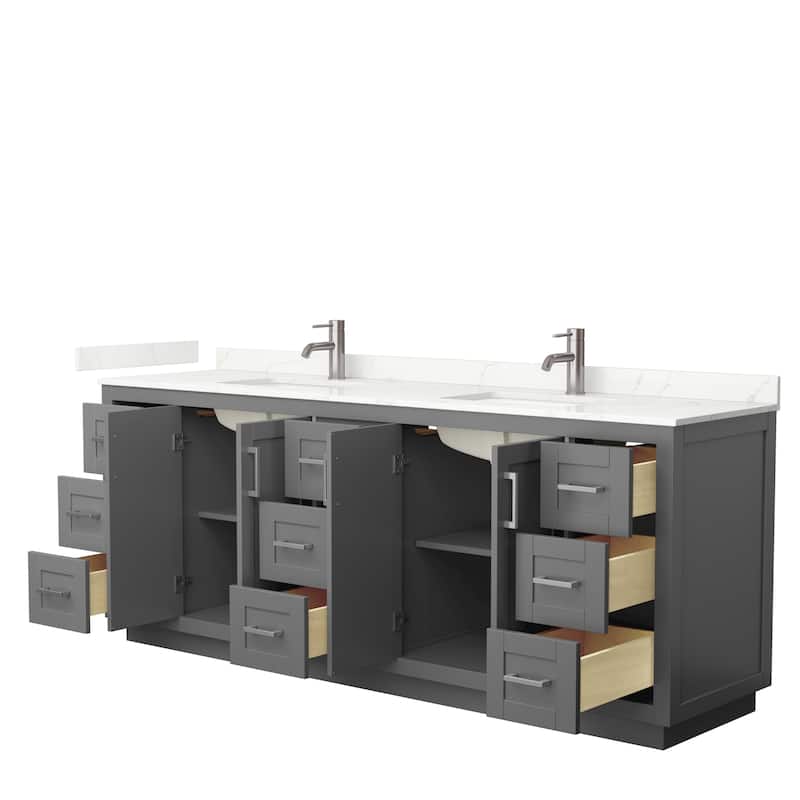Miranda 84-inch Double Vanity, Quartz Top