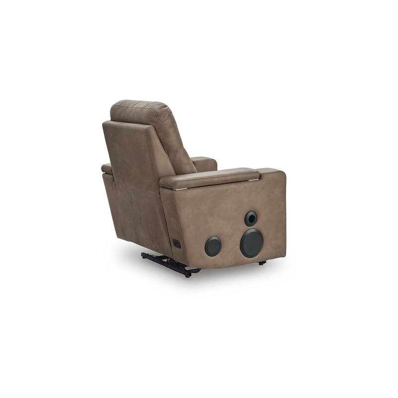 Signature Design by Ashley Monmouth Brown Power Glider Recliner with Audio System