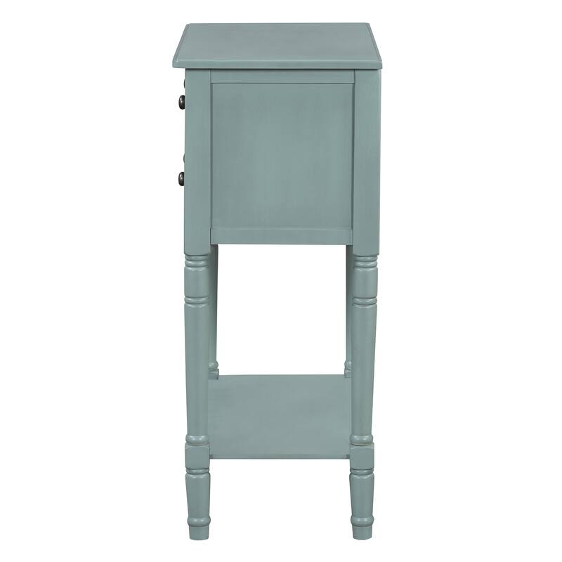 Narrow Console Table with 3 Storage Drawers and Bottom Shelf for Entryway Organization