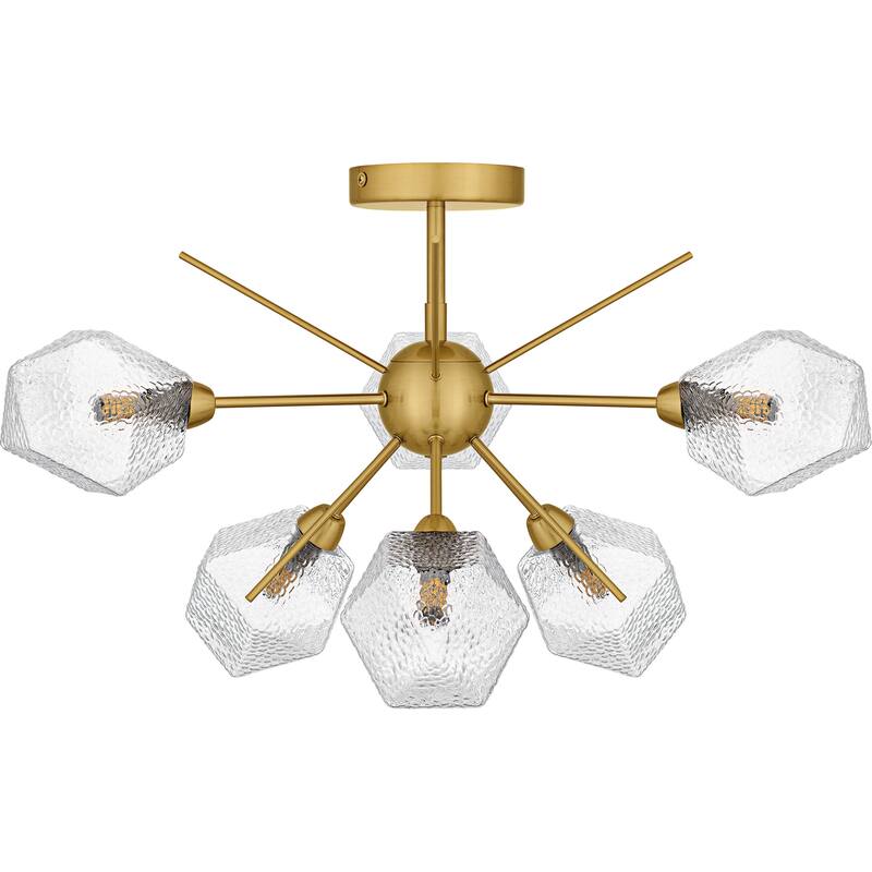 Salvador 6-Light Brushed Gold Semi-Flush Mount