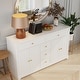 preview thumbnail 4 of 31, Combo Dresser Chest Storage Cabinet Buffet Sideboard White/Black/Grey 59" Buffet Cabinet Sideboard, Multi-Use Console Table