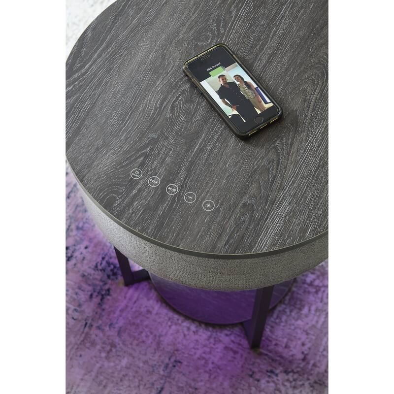 Signature Design by Ashley Sethlen Gray/Black Accent Table - 18"W x 18"D x 22"H