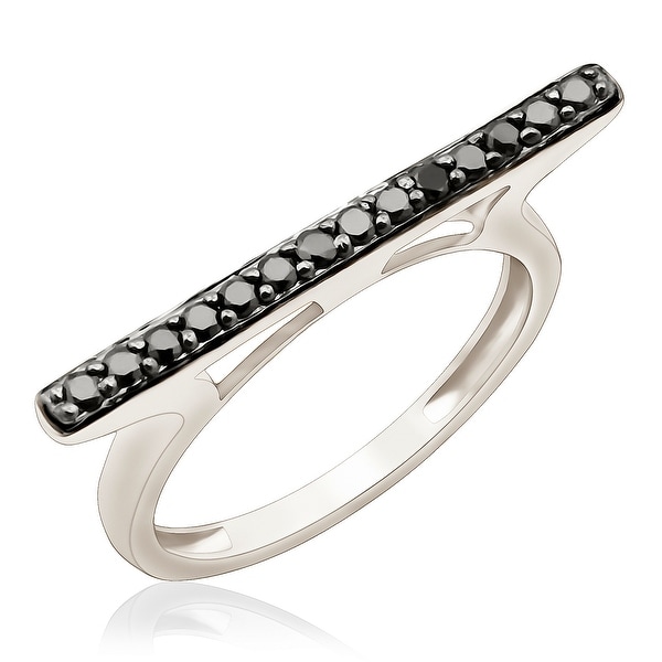 Prism Jewel 0.25Ct Round 1.55MM Black Diamond Anniversary Ring
