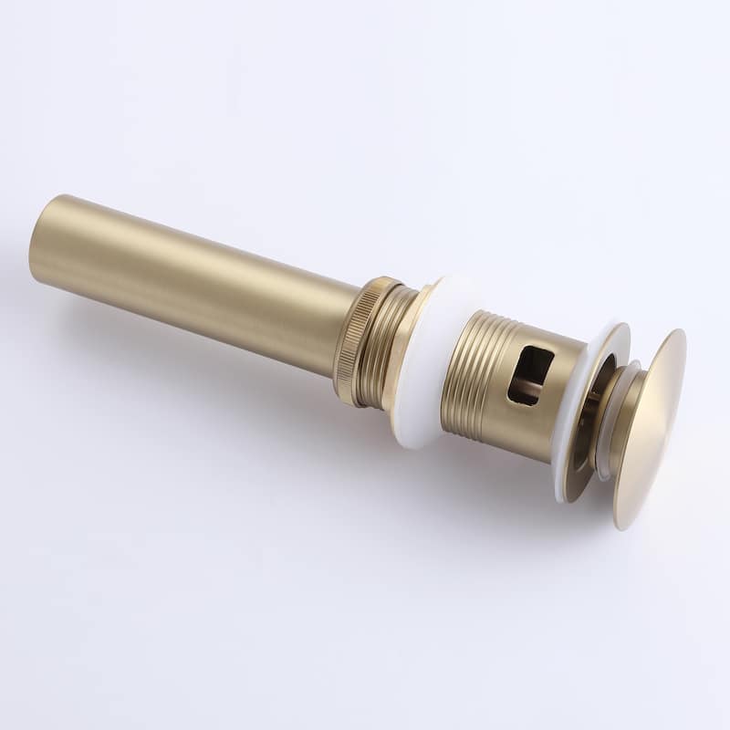 6.4"H Solid Brass Widespread 2-handle Bathroom Sink Faucet with Pop-Up Drain Assembly