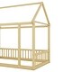 preview thumbnail 44 of 52, House Floor Bed with House Roof Frame and Safety Guardrails, Twin/Full Size Wooden Floor Montessori Bed House Bed for Kids