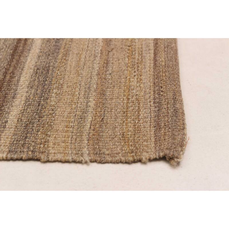 ECARPETGALLERY Flat-Weave Ankara FW Khaki Wool Kilim - 7'7 x 10'4