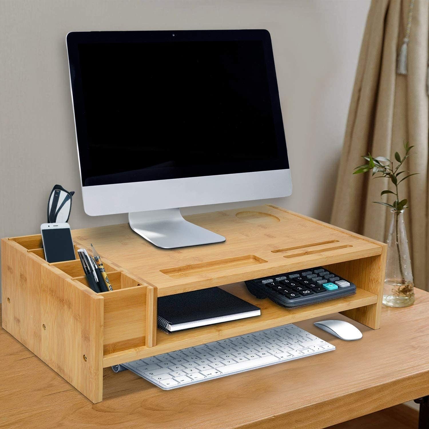 Bamboo Organizer Bath 35326065 Beyond Monitor Storage Riser Desktop & Laptop - Stand - Bed