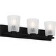 preview thumbnail 3 of 5, Gray 3-Light Matte Black Bath Light
