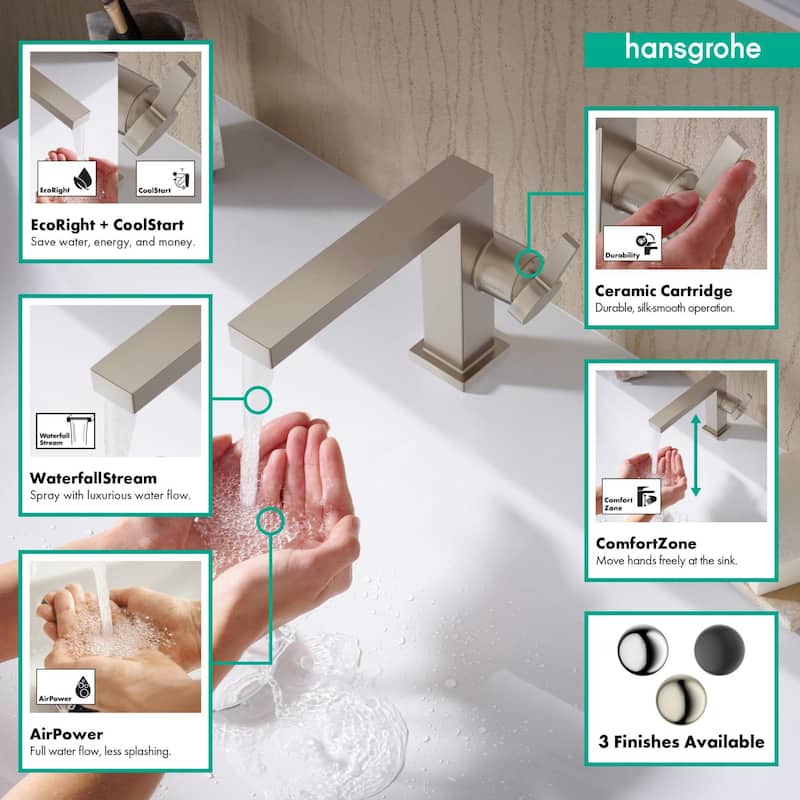 Hansgrohe 73021 Tecturis E 1.2 GPM Single Hole Bathroom Faucet