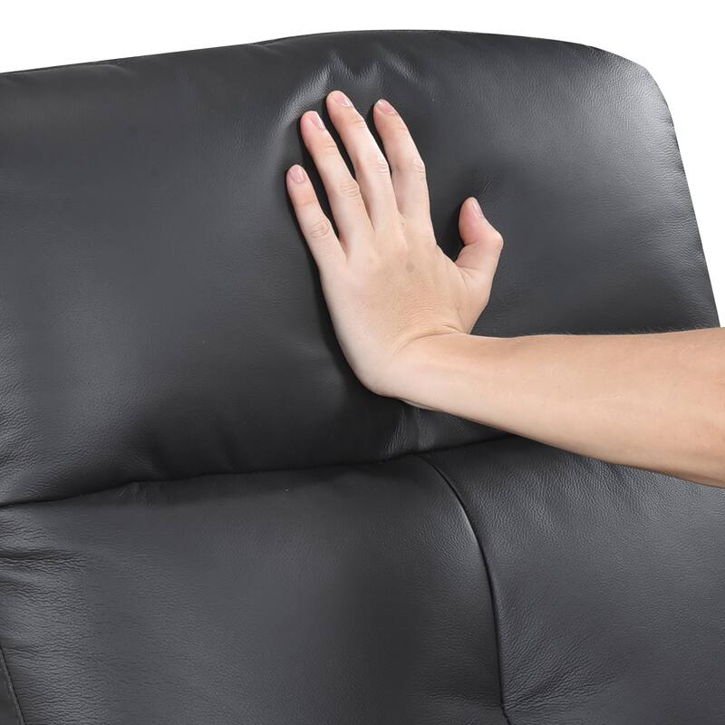 Fremont & Park Monte 35.5" Leather Swivel Glider Manual Recliner - 360-Degree Swivel