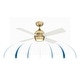 preview thumbnail 4 of 10, Fanimation Kwad 44 inch Indoor Ceiling Fan with LED Light Kit and Remote - Brushed Satin Brass with Matte White Blades