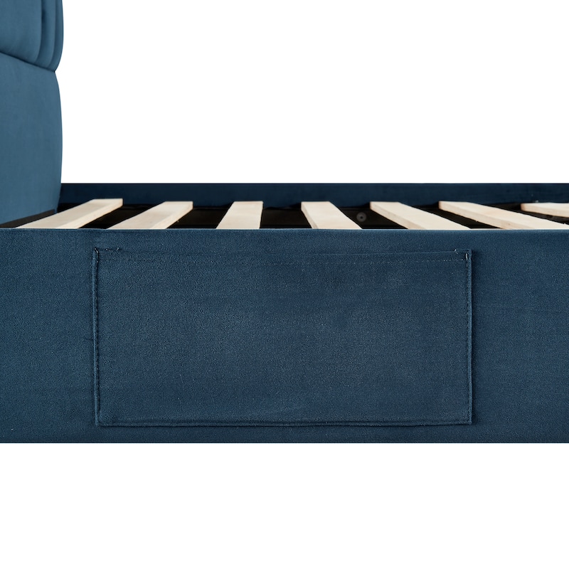 Studio Living Ashton Full Upholstered Bed in Velvet Fabric