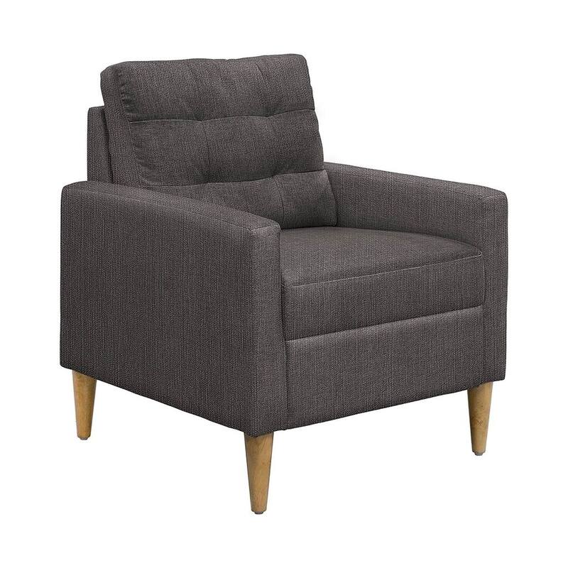 Tufted Accent Chair with Wood Legs