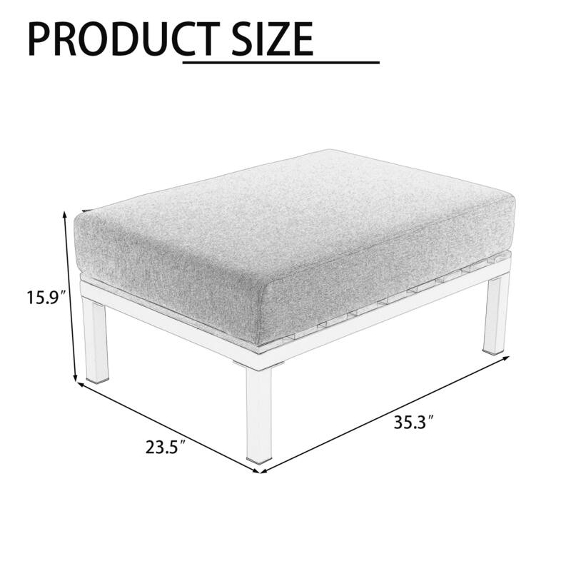 100" W No Assembly Outdoor Patio Modular Sofa with Coffee Table