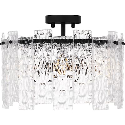 Caspian 4-Light Matte Black Semi-Flush Mount