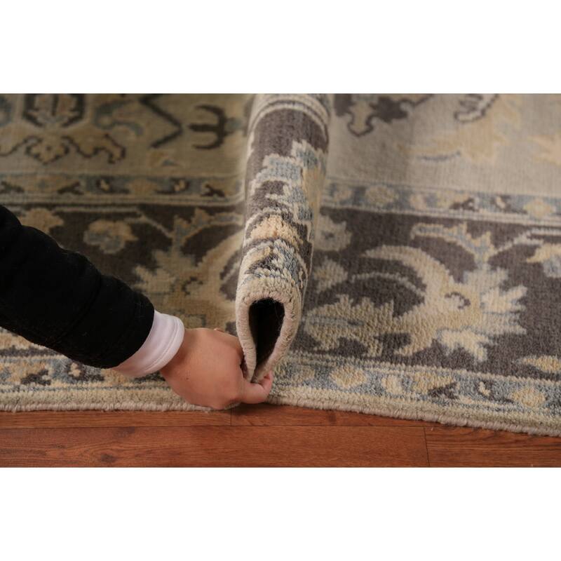 All-Over Floral Oushak Indian Area Rug Handmade Wool Carpet - 8'1"x 9'8"