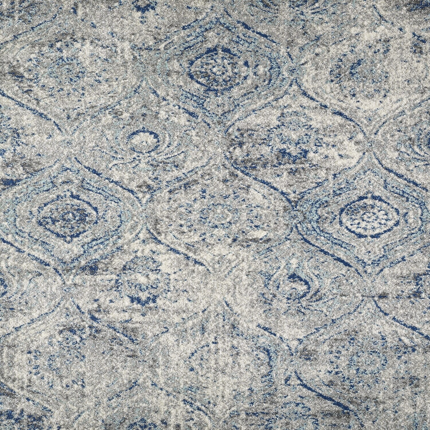 Totti Loops Navy/Cream 9x12 Oriental Rug - 9'X12' Rectangle - 9'X12' Rectangle