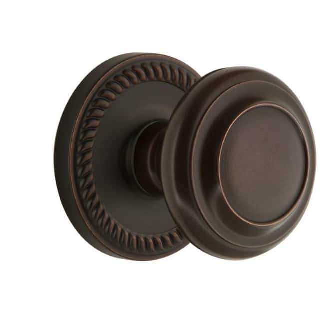 Grandeur Newport Solid Brass Rose Single Dummy Door Knob with - Timeless Bronze
