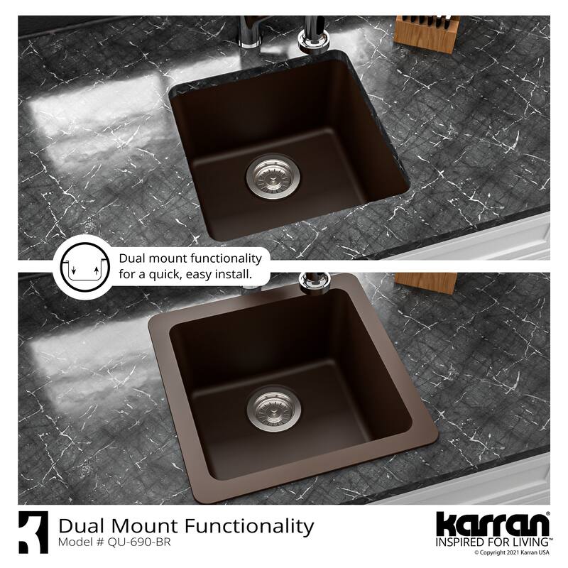 Karran Undermount Quartz Bar Single Bowl Sink
