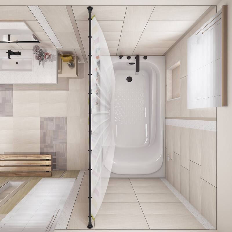 Design House 560904 Polished Chrome Classic Adjustable 42 to 72-inch Shower Rod