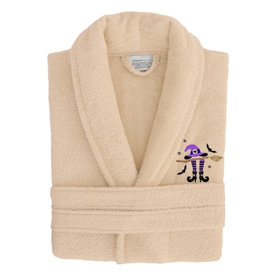 Authentic Hotel and Spa 100% Turkish Cotton Unisex Terry Bath Robe with Hat Broom Legs Embroidery