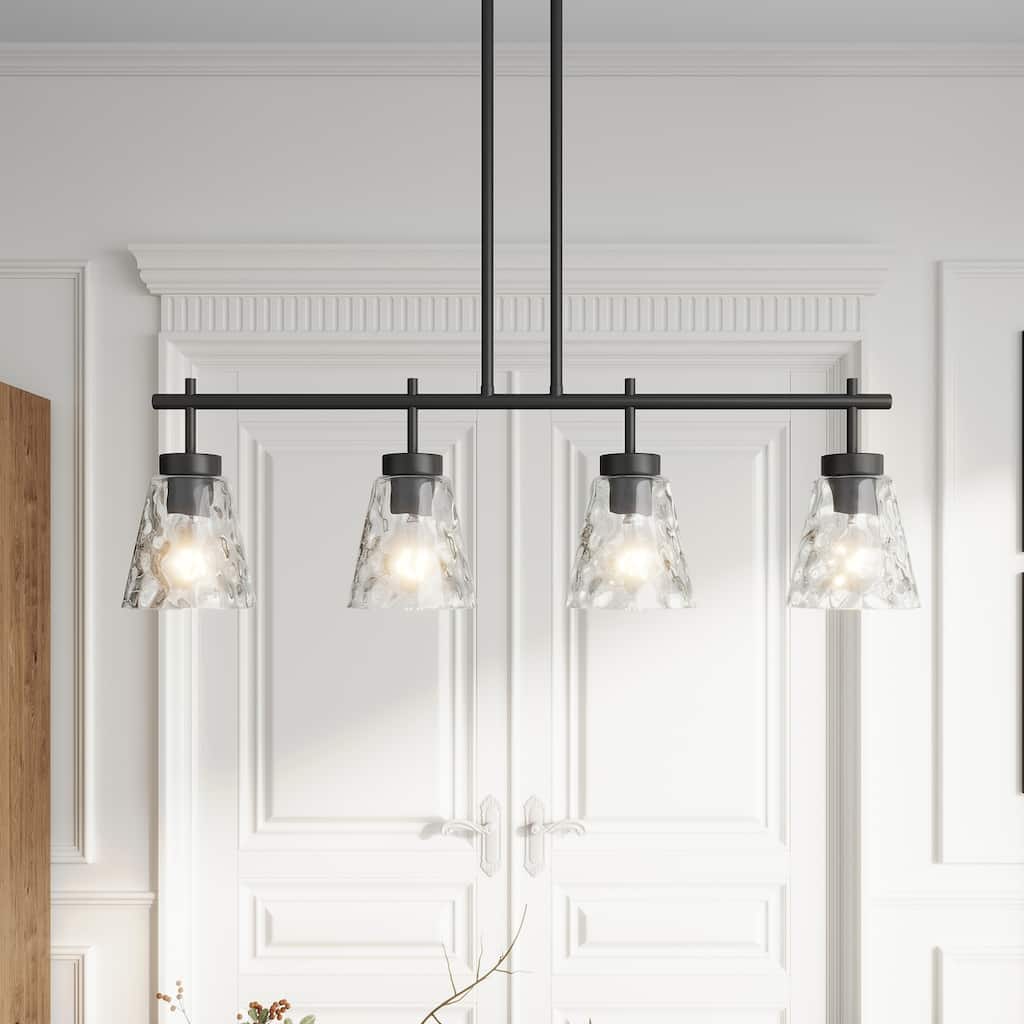 Unique Clear Water Ripple Glass Chandelier for Kitchen Island