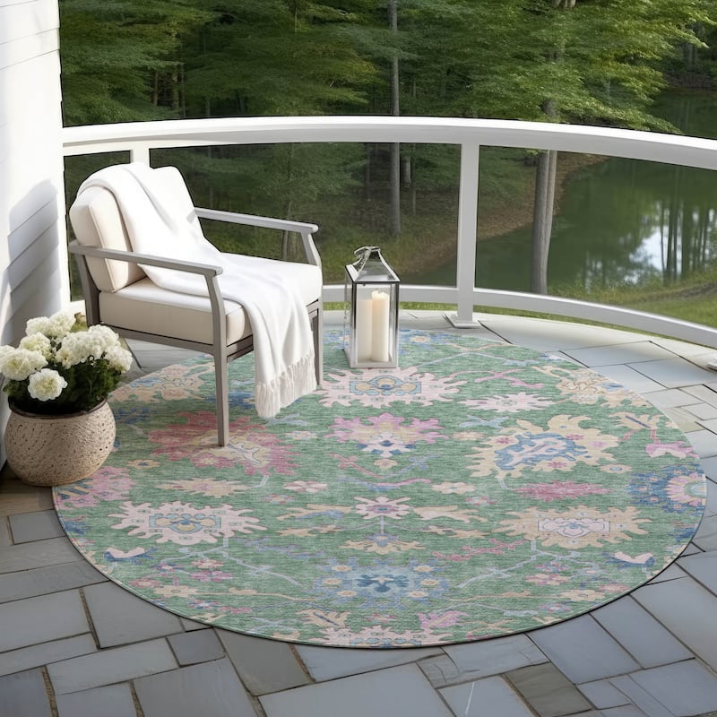 Machine Washable Indoor/ Outdoor Causal Traditional Chantille Rug