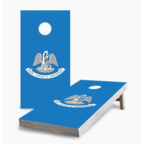 slide 2 of 7, Louisiana State Flag Cornhole Game (Choose Wraps or Boards) 2x4 Boards (24" x 48") - Include ALL Accessories