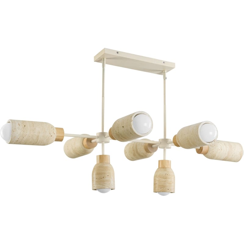 Maxim 10628 Pompeii 8 Light 31" Wide Linear Pendant - Travertine / Oyster