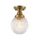 preview thumbnail 6 of 10, Vintage Brass Diamond Cut Glass Flush Mount Ceiling Light