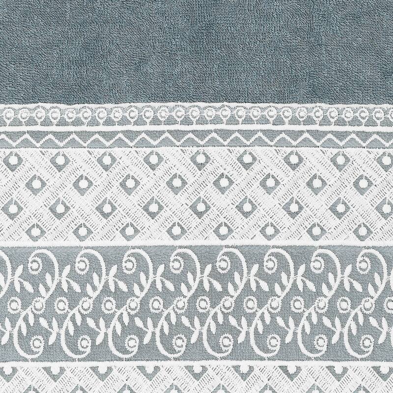 Authentic Hotel and Spa 100% Turkish Cotton Aiden 3PC White Lace Embellished Towel Set