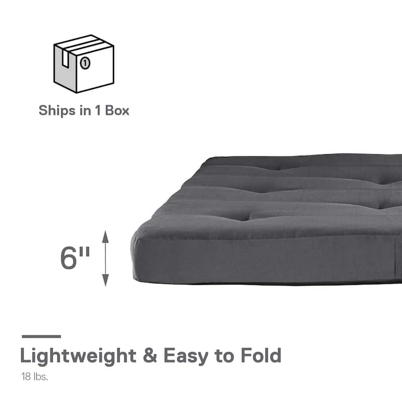 Avenue Greene Carlisle 6 Inch Full Size Poly Filled Futon Mattress