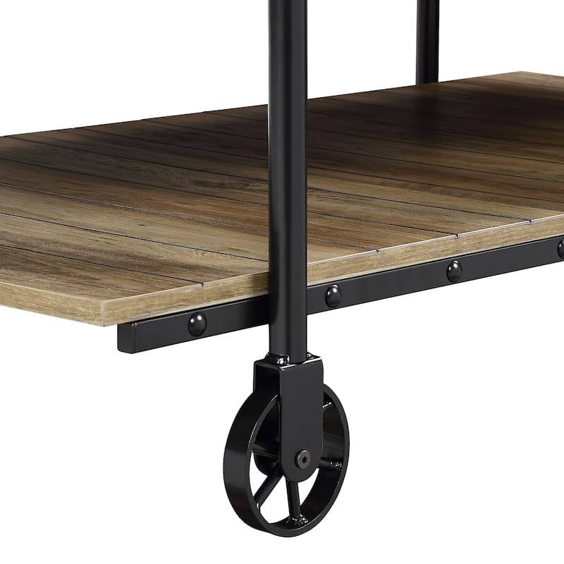 Hyssop Farmhouse Steel 2-Piece Coffee Table Set with Shelf by Furniture of America