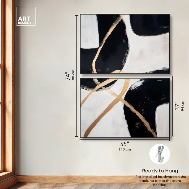 Rhythm of Contrast Canvas Set of 2 by Art Remedy