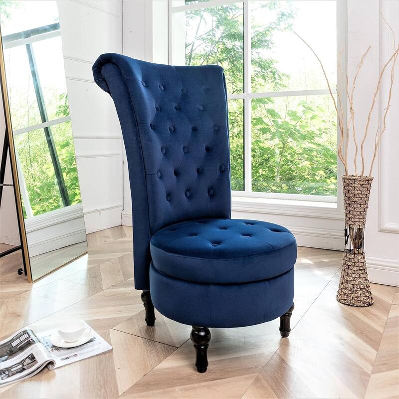 Gosser 20" Wide Velvet High Back Vanity Chair