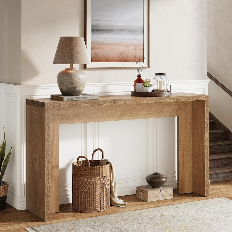 55.1-Inch Wood Long Console Table Sofa Table for Entryway Living Room