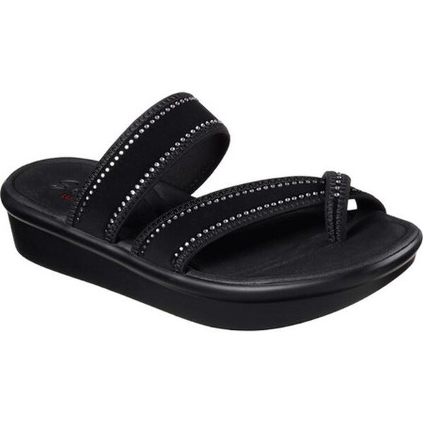 Shop Skechers Women's Bumblers Steady Rock Toe Loop Sandal Black - On Sale - Overstock - 14810495