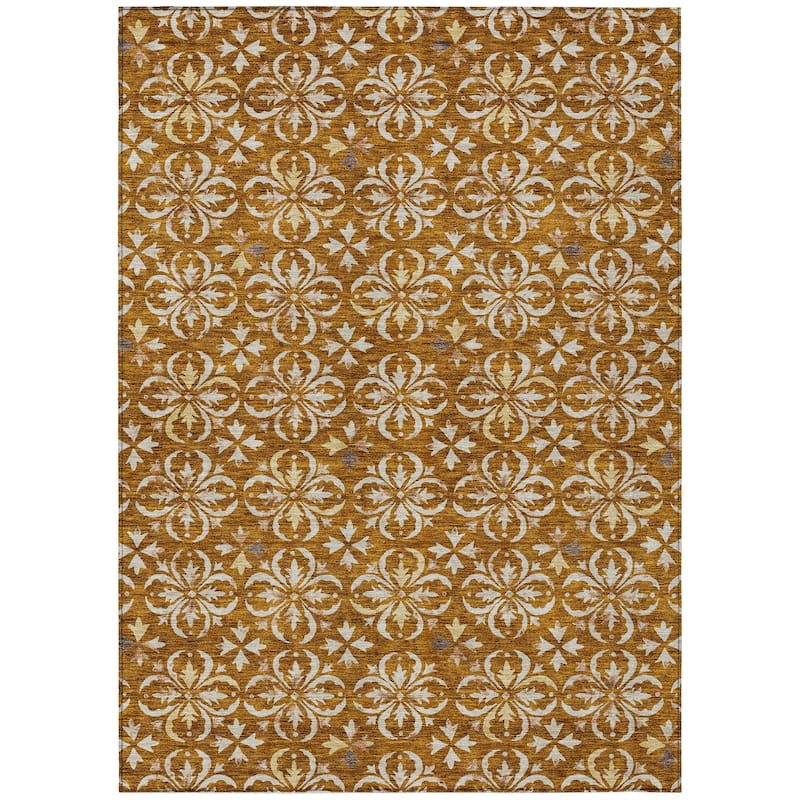 Machine Washable Indoor/ Outdoor Chantille Traditional Medallion Rug
