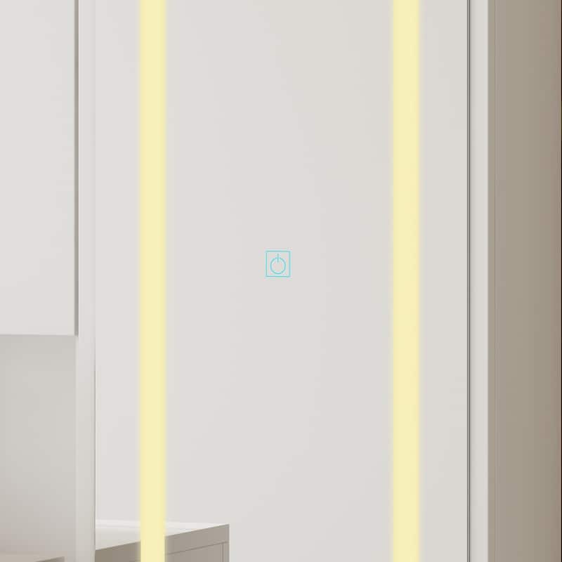 Mirror Dresser with Soft LED Highlights Dressing Cabinet Makeup Vanity - 31.5"x63"