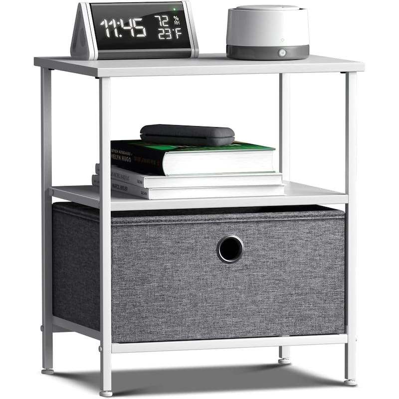Nightstand 1-Drawer Shelf Storage Bedroom Furniture & End Table Chest