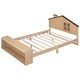 preview thumbnail 13 of 28, Rustic Style House-Shaped Full Size Wooden Platform Bed,Storage Headboard and Footboard with LED Lights