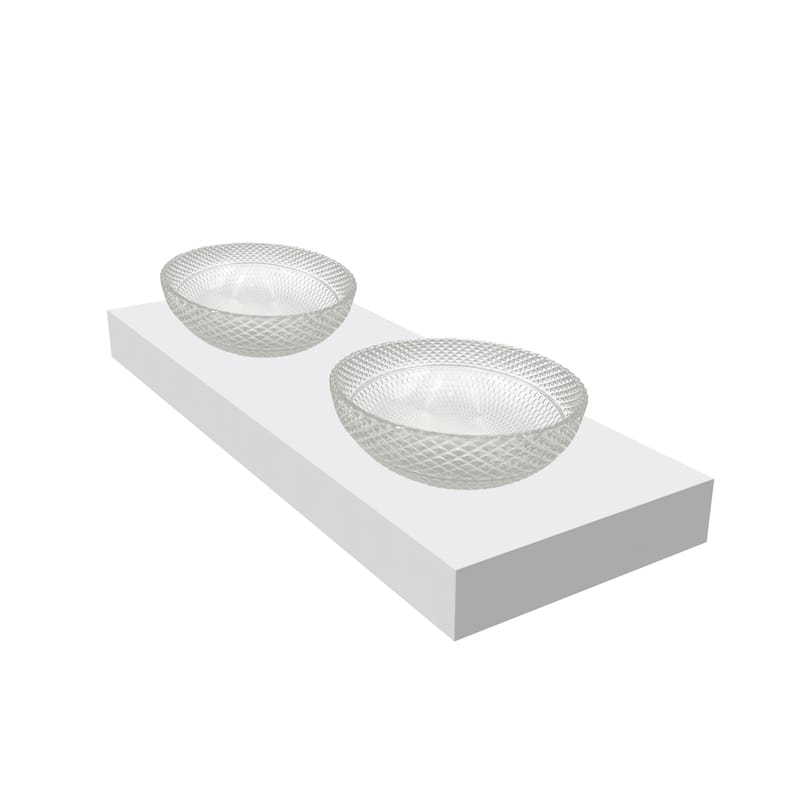 Jewel 16" Round Decorative Crystal Vessel Sinks With White Base