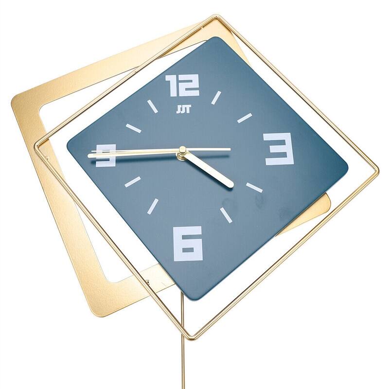 Metal Novelty Clock Green Living Room Decor Silent Wall Clock - 16*21in