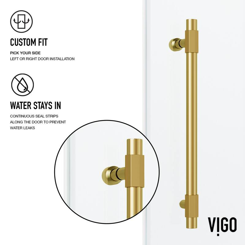 VIGO Elan Hart Frameless Sliding Shower Door