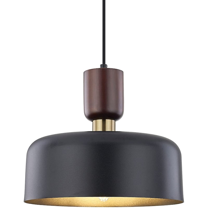 Industrial pendant light with brass accent adjustable kitchen lighting fixture