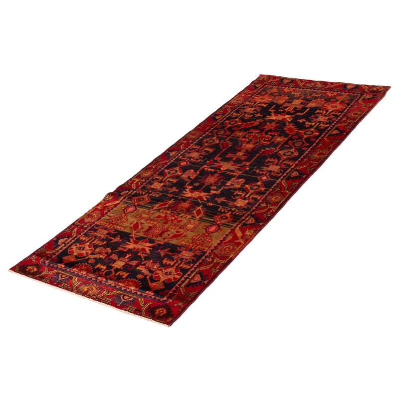 ECARPETGALLERY Hand-knotted Andelz Dark Navy Wool Rug - 3' 9" x 9' 9"