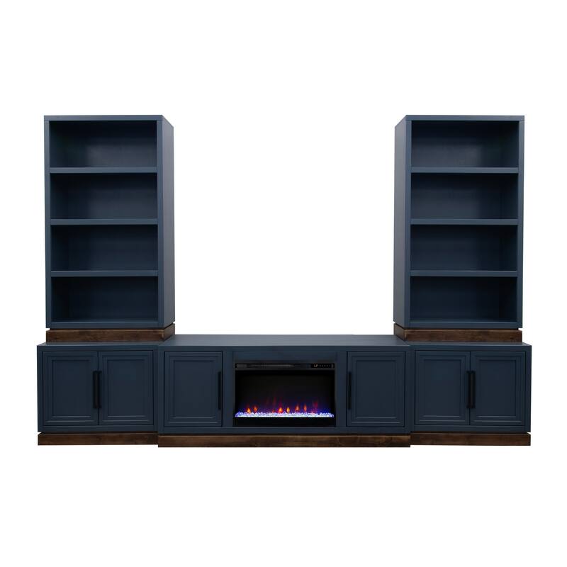 Bridgevine Home Nora 64 inch Fireplace TV Stand, for TVs up to 85 inches, Two-Tone Finish